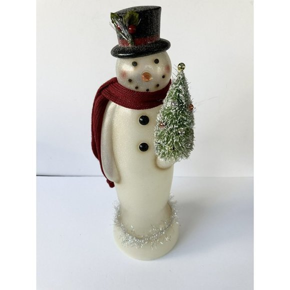 Unbranded Other - Christmas Vtg 18” Snowman Lamp Multicolor Light Up Plastic Mold Bottle Brush‎